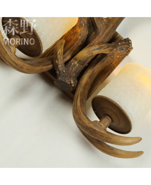 Morino Lighting American Wall Lamp Rural Boutique Antlers Living Room Dining Room Bedroom Coffee Shop Creative Antlers Wall Lamp