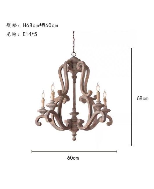 Morino Lighting American Country Wooden Lamp Living Room Bedroom Villa Homestay Balcony Creative French Wooden Pendant Light