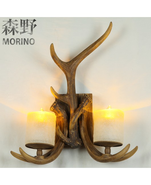 Morino Lighting American Wall Lamp Rural Boutique Antlers Living Room Dining Room Bedroom Coffee Shop Creative Antlers Wall Lamp