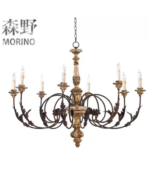 Morino Lighting American Country Wooden Lamp Living Room Dining Room Bedroom Villa Homestay Coffee Shop Clubhouse Wooden Pendant Light