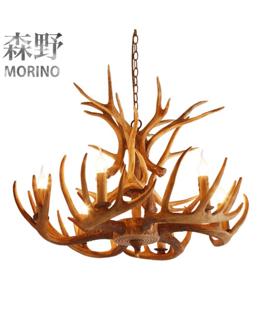 Morino Lighting American Country Antlers Living Room Dining Room Bedroom Villa Homestay Coffee Shop Clubhouse Antlers Pendant Light