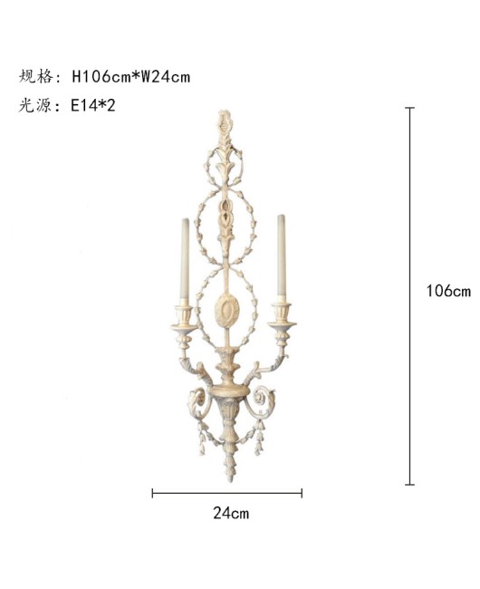 Morino Lighting American Country Wooden Wall Lamp Living Room Bedroom Villa Homestay Balcony Creative French Wooden Wall