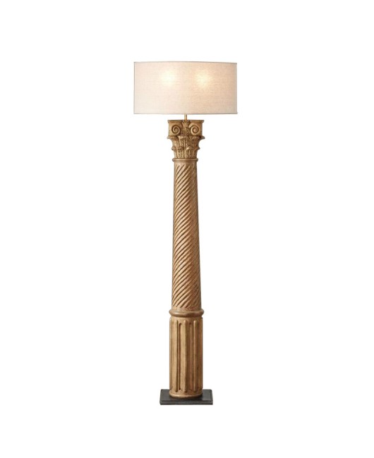 Foreign trade export floor lamp, American retro wood art lamp, classical Roman column decorative lamp, grand villa living room lamp