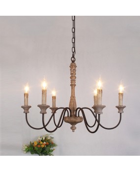 French style living room chandelier, homestay lighting fixtures, bedroom candles, vintage countryside, American style French style lights, woodworking restaurant