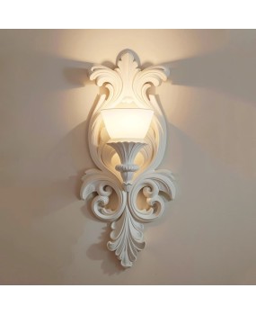 French gypsum wall lamp, light luxury carved aisle lamp, retro art cream style bedroom bedside creative lighting fixture casa