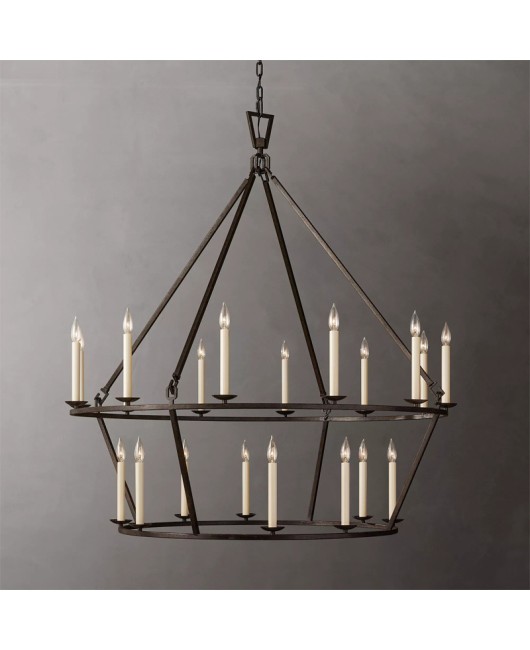 American style minimalist retro wrought iron chandelier, restaurant art lighting fixtures, living room lights, villa corridors, entrance hall lights, designer