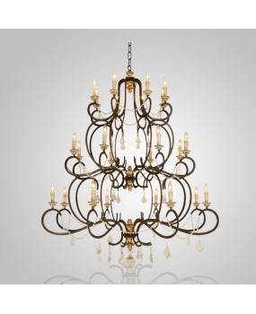 Creative American village French chandelier villa duplex hotel hall living room bedroom retro lamps