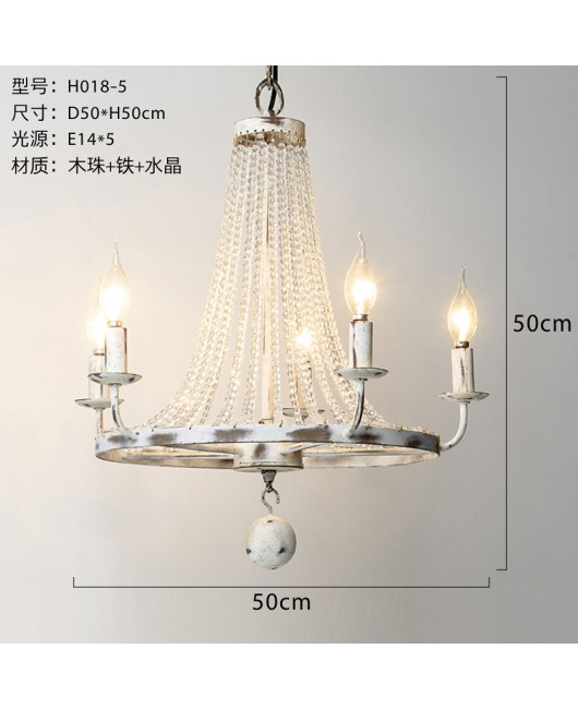 American countryside retro vintage French countryside crystal chandelier living room dining room bedroom clothing store mounted lighting fixtures