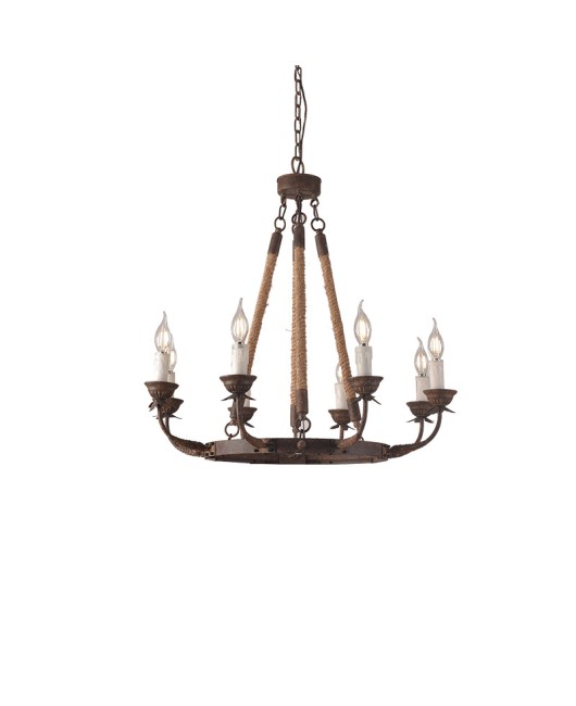 Creative American rural retro old iron chandelier living room dining room bedroom home stay personalized chandelier