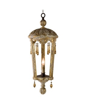 French antique wood carving gold foil lantern pendant light, personalized restaurant clothing store light, creative homestay villa entrance hall lighting