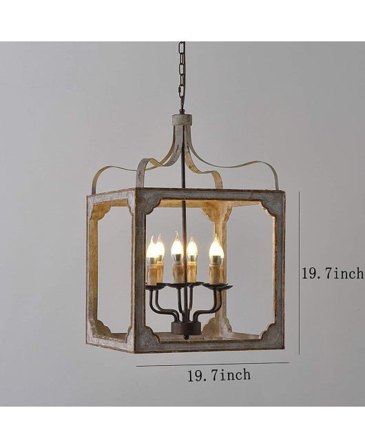 Creative American rural French solid wood retro wood chandelier living room dining room coffee shop bedroom corridor lamps