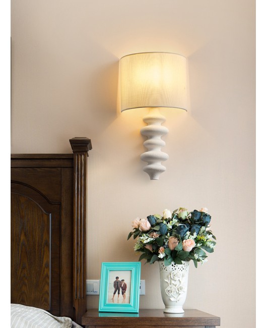 】Decorative living room wall lamps, study bedside lamps, spiral solid wood American bedroom corridor lamps, retro style