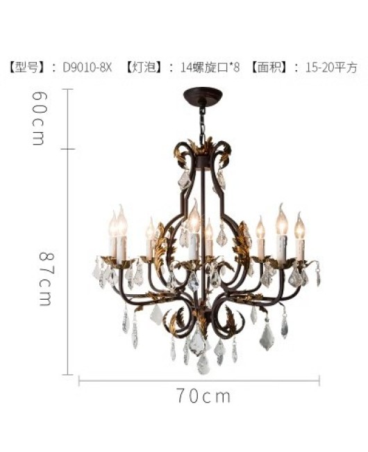 American retro chandelier, crystal French minimalist creative art designer, restaurant, living room, bedroom, room, shop