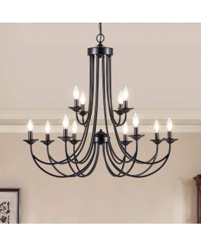 American countryside creative wrought iron multi head chandelier villa living room restaurant clothing store staircase light hotel lobby light