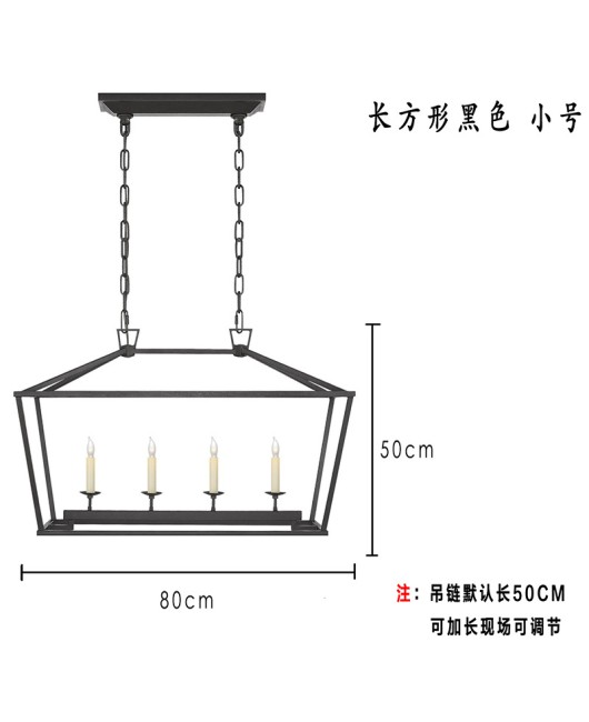 American style minimalist retro wrought iron chandelier, restaurant art lighting fixtures, living room lights, villa corridors, entrance hall lights, designer