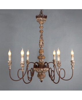 Creative American rural French retro wood chandelier living room dining room bedroom clothing shop home stay lamps