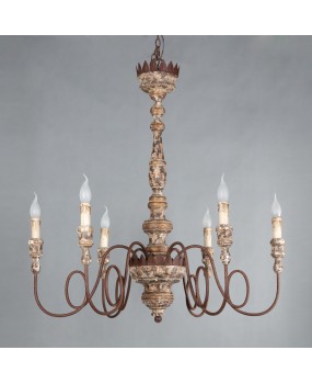 Creative American rural French retro wood chandelier living room dining room bedroom clothing shop home stay lamps