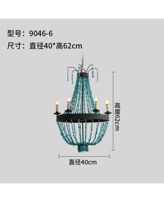 Creative American style country personality stone pendant lamp living room dining room bedroom villa duplex building homestay retro lamps