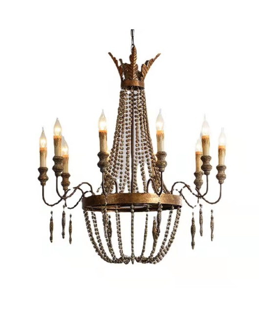 Creative American rural French retro old chandelier living room dining room bedroom duplex villa chandelier