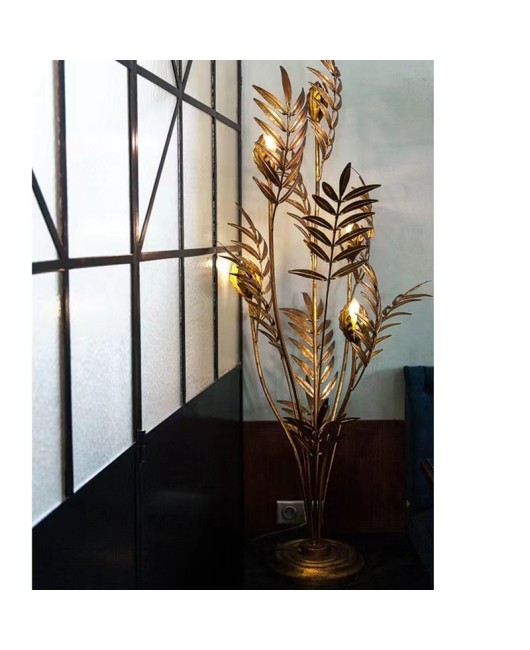 French palm leaf floor lamp, bedroom lamp, living room restaurant art lamp, homestay hotel creative soft decoration lamp