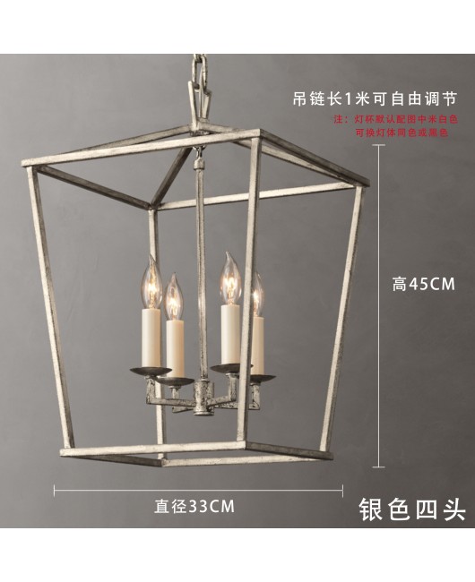 American style minimalist retro wrought iron chandelier, restaurant art lighting fixtures, living room lights, villa corridors, entrance hall lights, designer