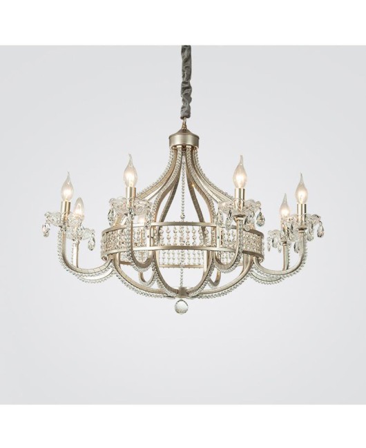 American style pendant light, French crystal light, vintage silver villa, grand home, creative living room, dining room, bedroom lighting fixtures, lighting fixtures