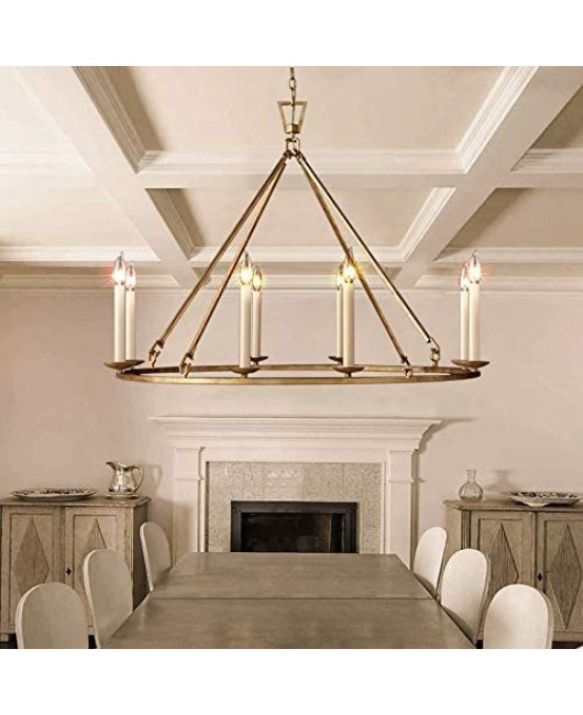 Cross border creative American rural simple iron chandelier living room dining room bedroom retro gold chandelier