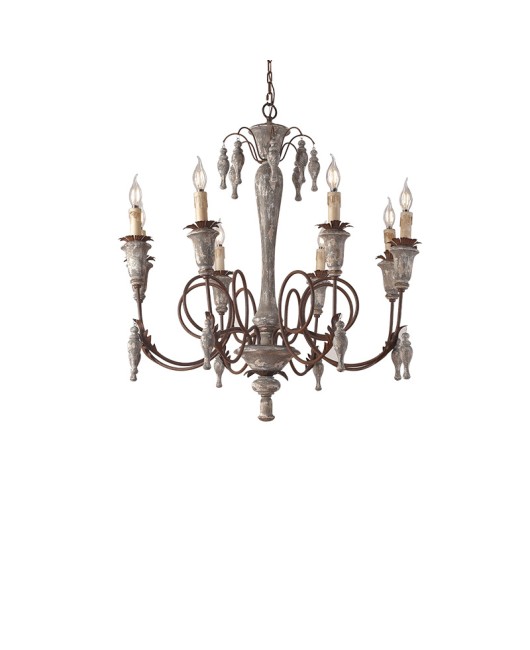 Creative American rural French retro wood chandelier living room dining room bedroom villa home stay hotel lamps