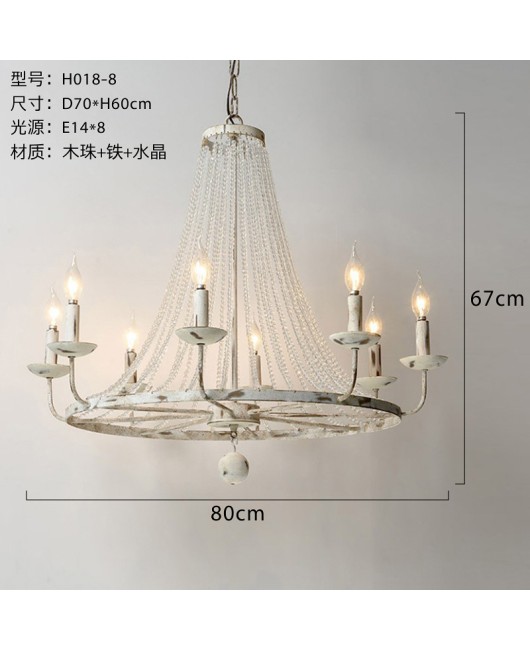 American countryside retro vintage French countryside crystal chandelier living room dining room bedroom clothing store mounted lighting fixtures