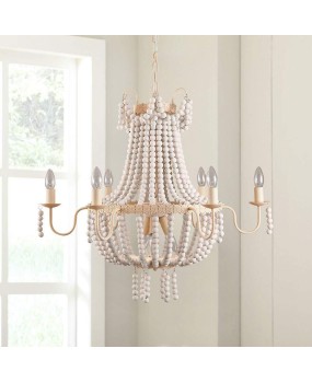 Cross border exclusive American style Bohemian style wooden bead pendant lights for living rooms, dining rooms, bedrooms