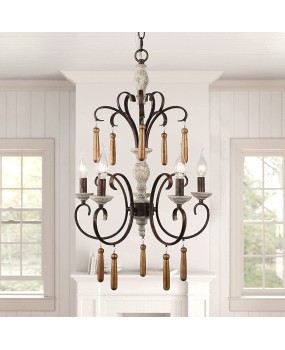 Creative American rural French retro old chandelier living room dining room hallway cafe home stay lamps