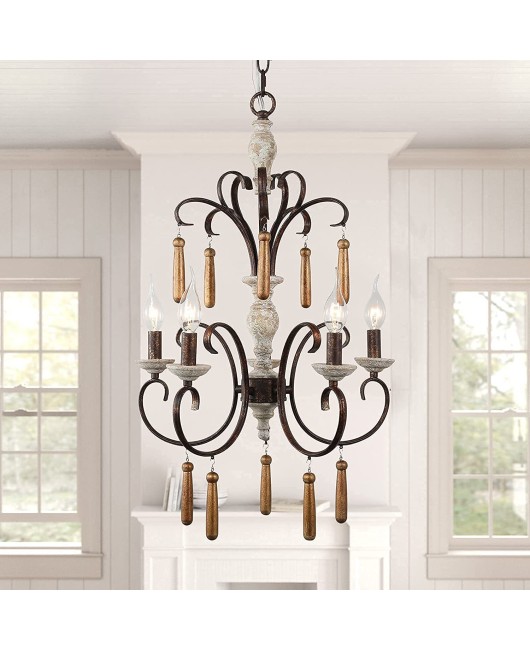 Creative American rural French retro old chandelier living room dining room hallway cafe home stay lamps