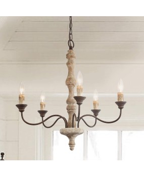 Creative American rural French solid wood simple chandelier living room dining room home stay bedroom simple personality creative lamps