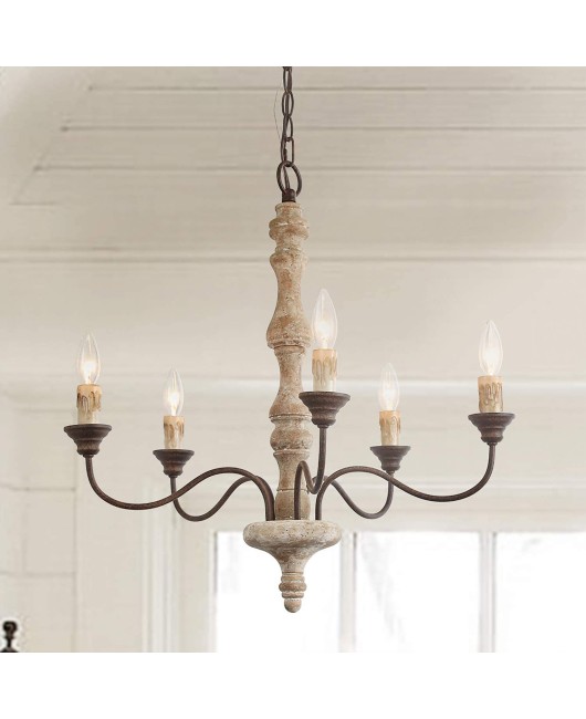 Creative American rural French solid wood simple chandelier living room dining room home stay bedroom simple personality creative lamps