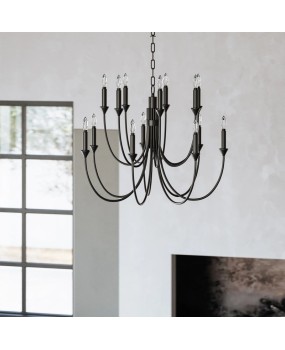 American style minimalist wrought iron chandelier, French retro atmospheric creative designer, internet famous restaurant, living room, bedroom, room