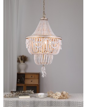 Bohemian style French retro homestay, living room, dining room, lighting fixtures, children's room, bedroom, wooden bead, American style countryside chandelier