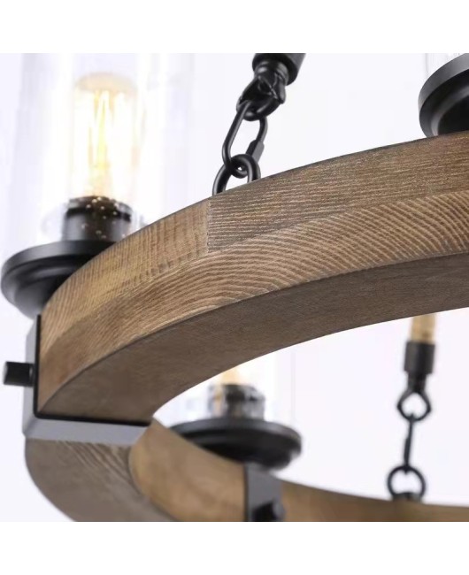 Creative and minimalist American countryside solid wood chandelier, living room, dining room, bedroom, homestay, hotel, clothing store, personalized lighting fixtures