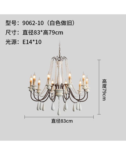 Creative American rural French pastoral wooden chandelier living room dining room bedroom clothing store homestay chandelier