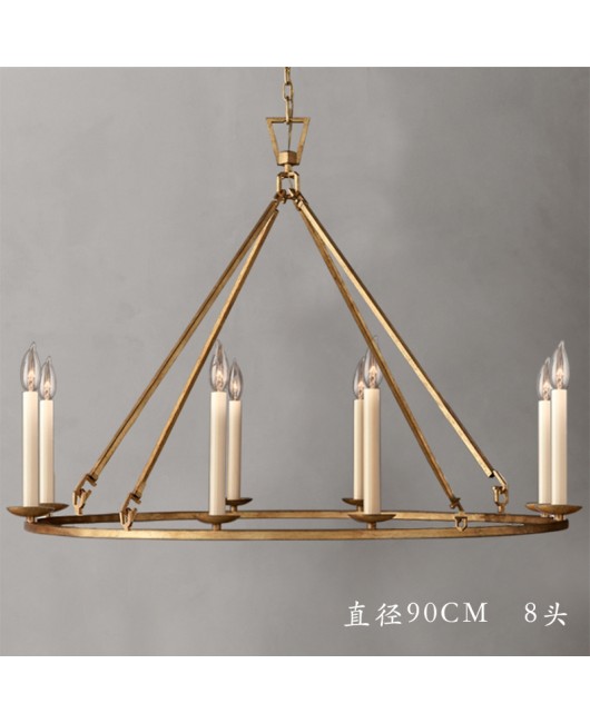 American style minimalist retro wrought iron chandelier, restaurant art lighting fixtures, living room lights, villa corridors, entrance hall lights, designer