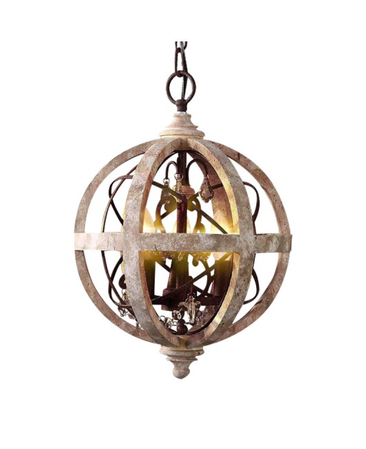 Cross border exclusive American style countryside ball shaped wooden antique chandelier, living room corridor, dining room, bar counter, restaurant decoration chandelier