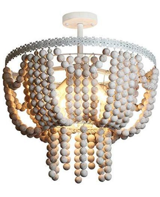 Cross border exclusive American style Bohemian style wooden bead ceiling lights for bedrooms, cloakrooms, corridors, and other decorative lighting fixtures