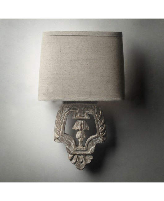 Creative American rural French solid wood wall lamp bedroom bedside study living room dining hall corridor homestay hotel wall lamp