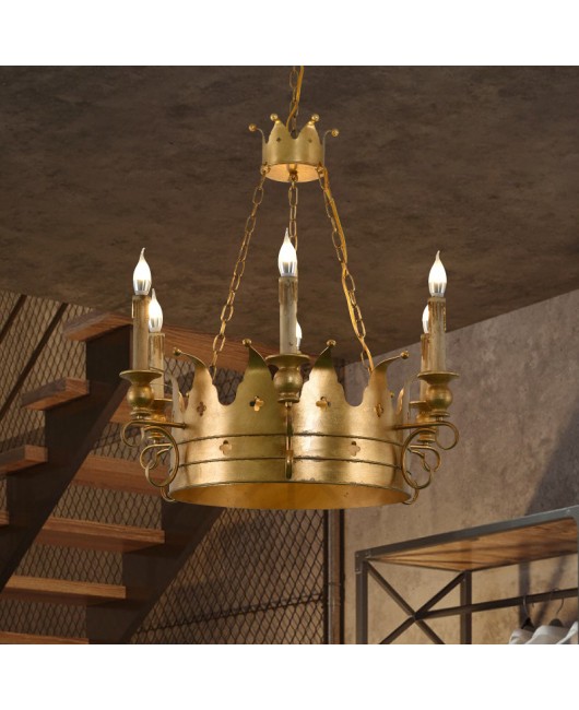 American style countryside wrought iron crown chandelier, living room, dining room, bedroom, clothing store, corridor, homestay, decorative chandelier