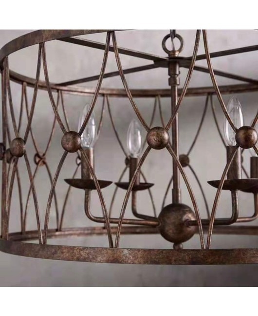 Creative American rural iron art retro chandelier living room dining room bedroom western restaurant coffee shop clothing shop decorative lights