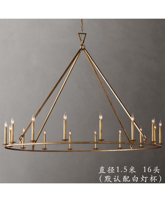 American style minimalist retro wrought iron chandelier, restaurant art lighting fixtures, living room lights, villa corridors, entrance hall lights, designer