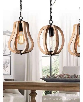 Cross border exclusive American style rural wooden pendant lights, restaurant corridors, dining bars, bar counters, stairwells, and decorative lighting fixtures