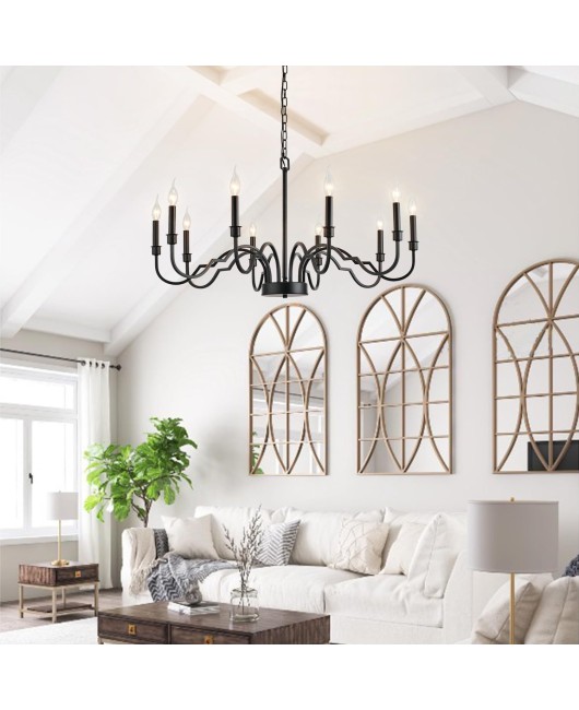 American countryside minimalist wrought iron chandelier, living room, dining room, bedroom, cloakroom, staircase, homestay, hotel, clothing store, lighting fixtures