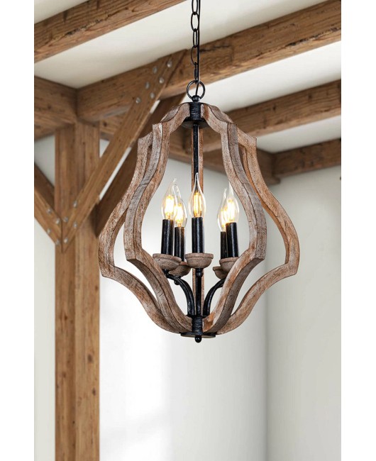 American minimalist woodcraft retro restaurant wooden chandelier designer homestay home bedroom study lighting foyer light