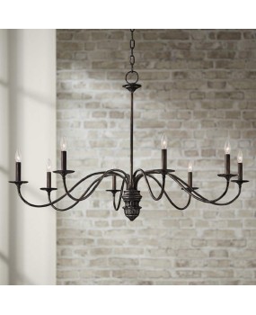 Retro American minimalist wrought iron chandelier creative restaurant light home minimalist living room light designer model room lighting