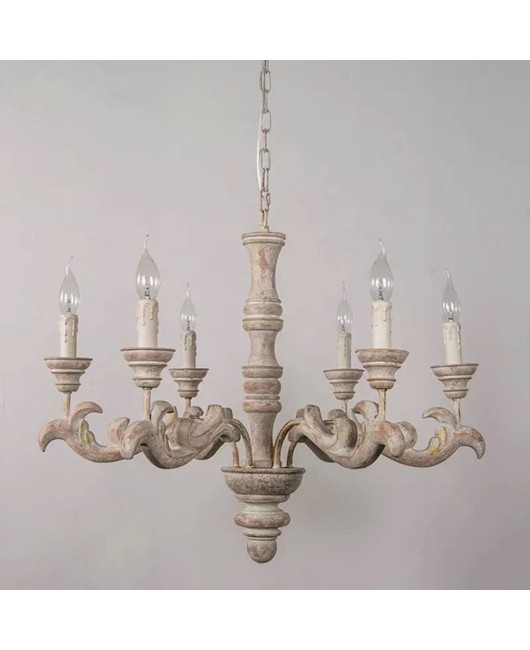 American retro French solid wood chandelier French creative living room dining room bedroom villa soft decoration designer lighting fixtures